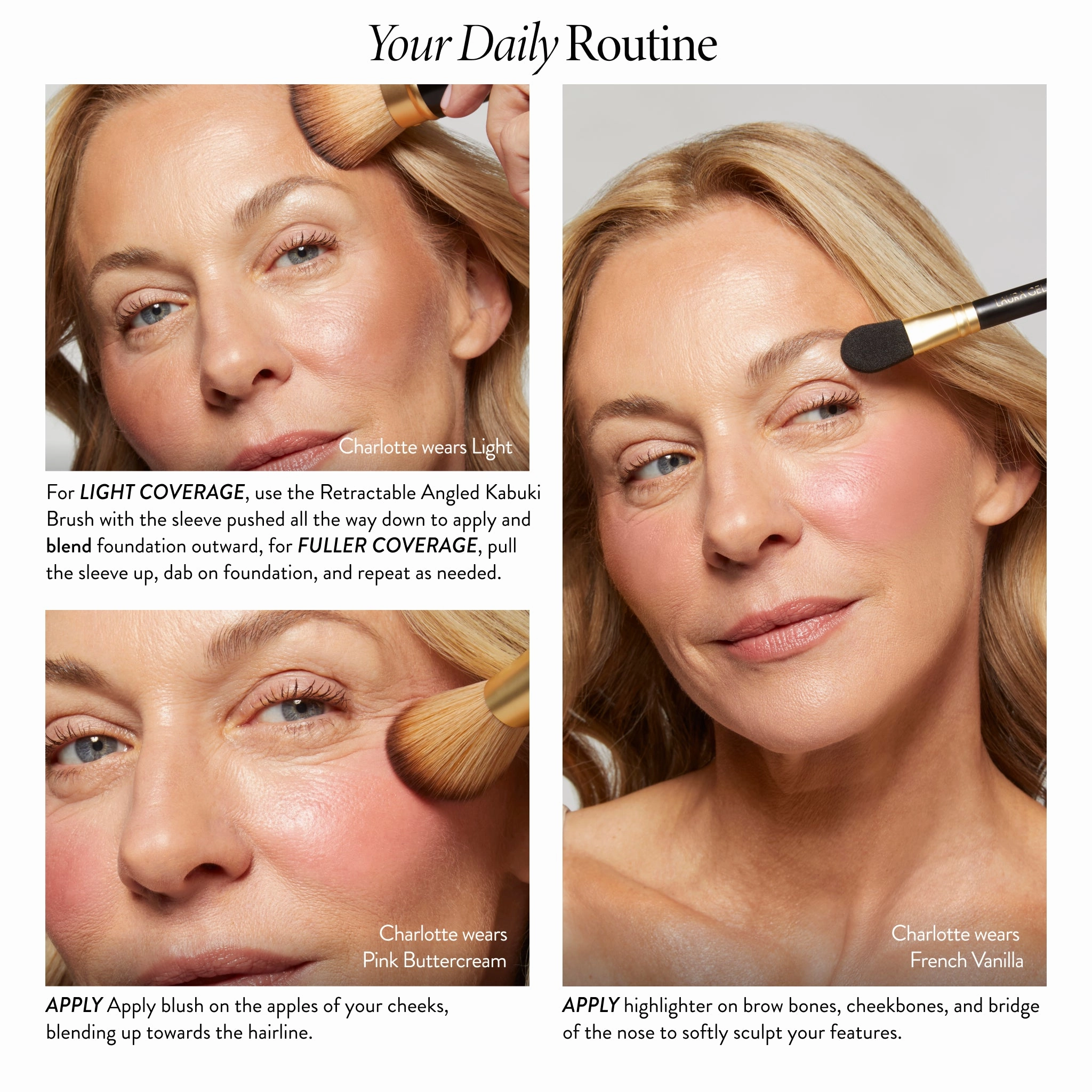 Laura's Daily Routine: Natural Finish Full Face Kit (4 PC)